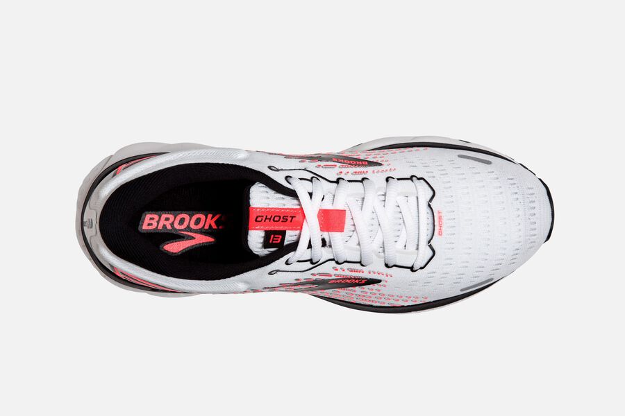 Brooks Ghost 13 Road Running Shoes Womens White/Pink/Black 025763-FZG